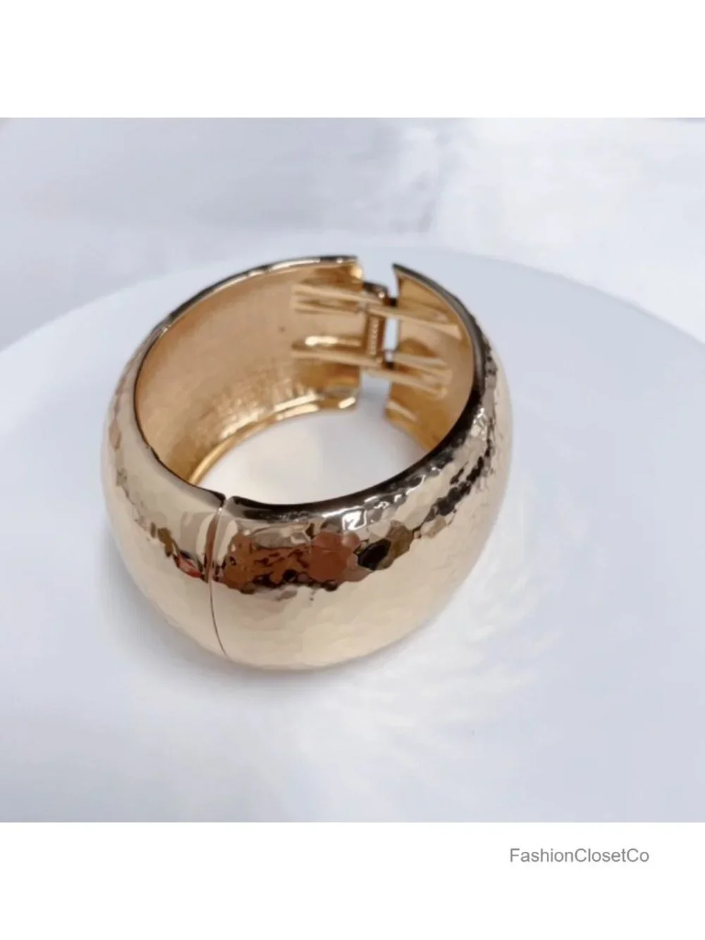 Hammered Wide Chunky Bangle Bracelet Open Cuff Minimalist Trendy Jewelry